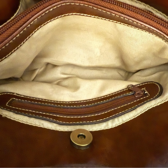 Strada Basket Weave Leather Tote Bag - Picture 10 of 14